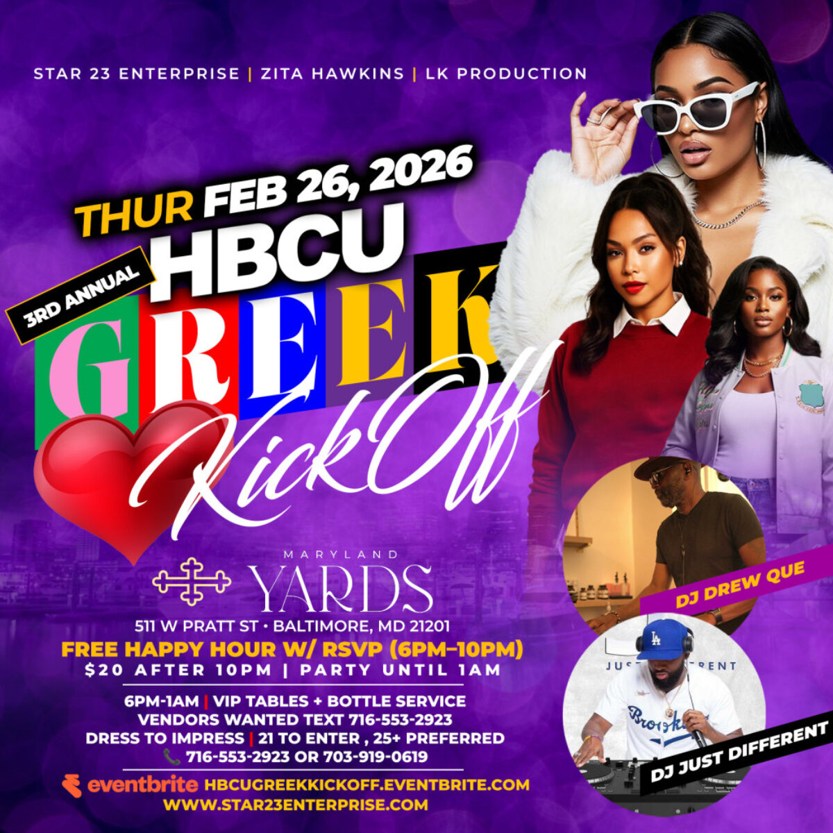 THE THIRD ANNUAL HBCUGREEK LOVE KICK OFF! event flyer
