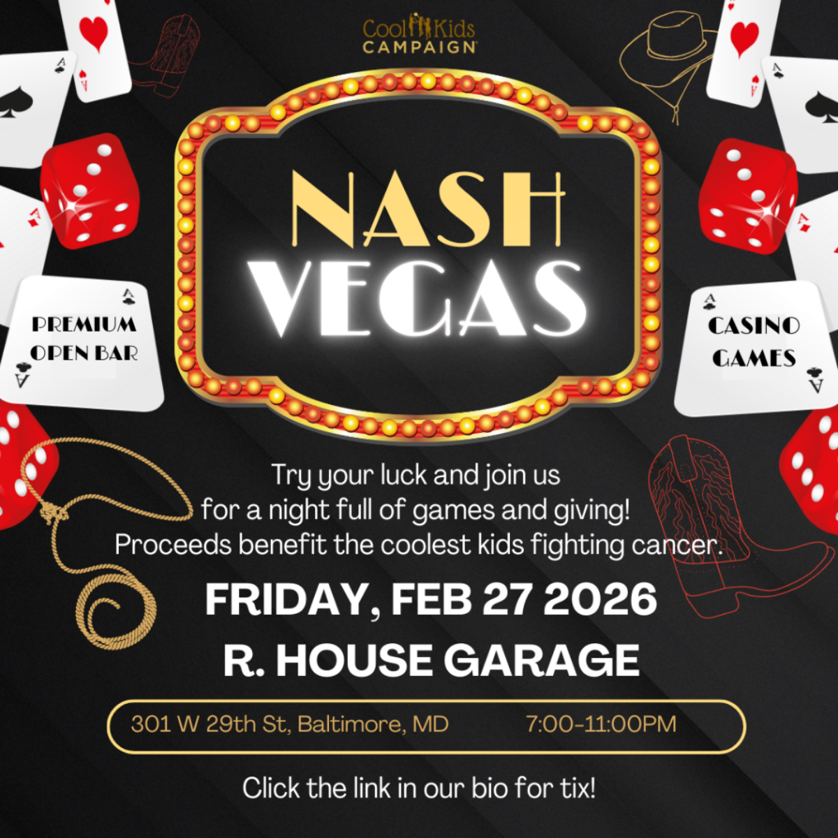 Nashvegas Fundraiser Benefiting Cool Kids Campaign - event flyer