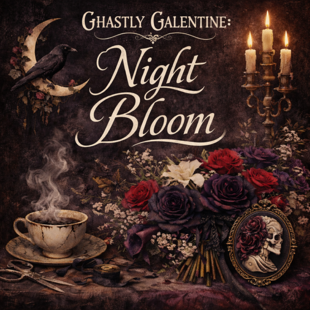 Ghastly Galentine NIGHT BLOOM, An Edgar Allan Poe-themed Soiree - event flyer