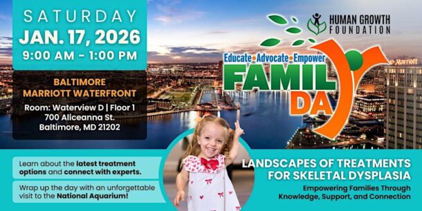 HGF Skeletal Dysplasia Family Day - event flyer