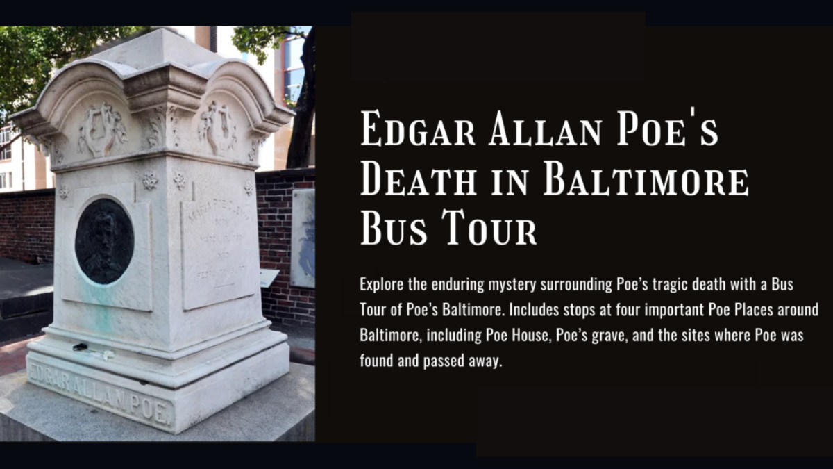 Edgar Allan Poe's Death in Baltimore Bus Tours graphic