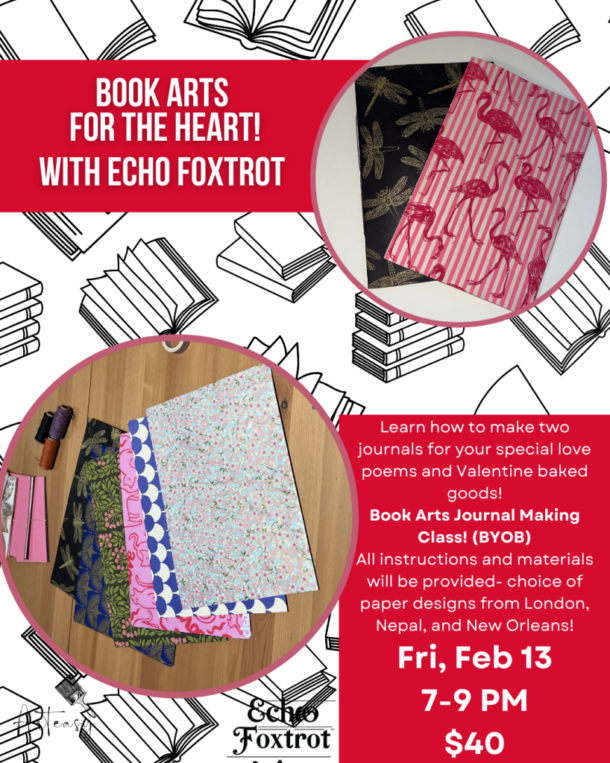 Book Arts for the Heart! Intro Journal Making Class- BYOB graphic