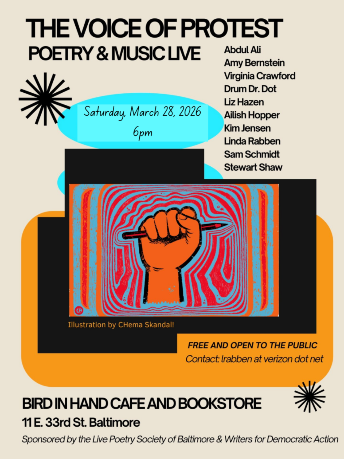 Protesting Poem The Live Poets Society of Baltimore with Writers for Democratic Action ...