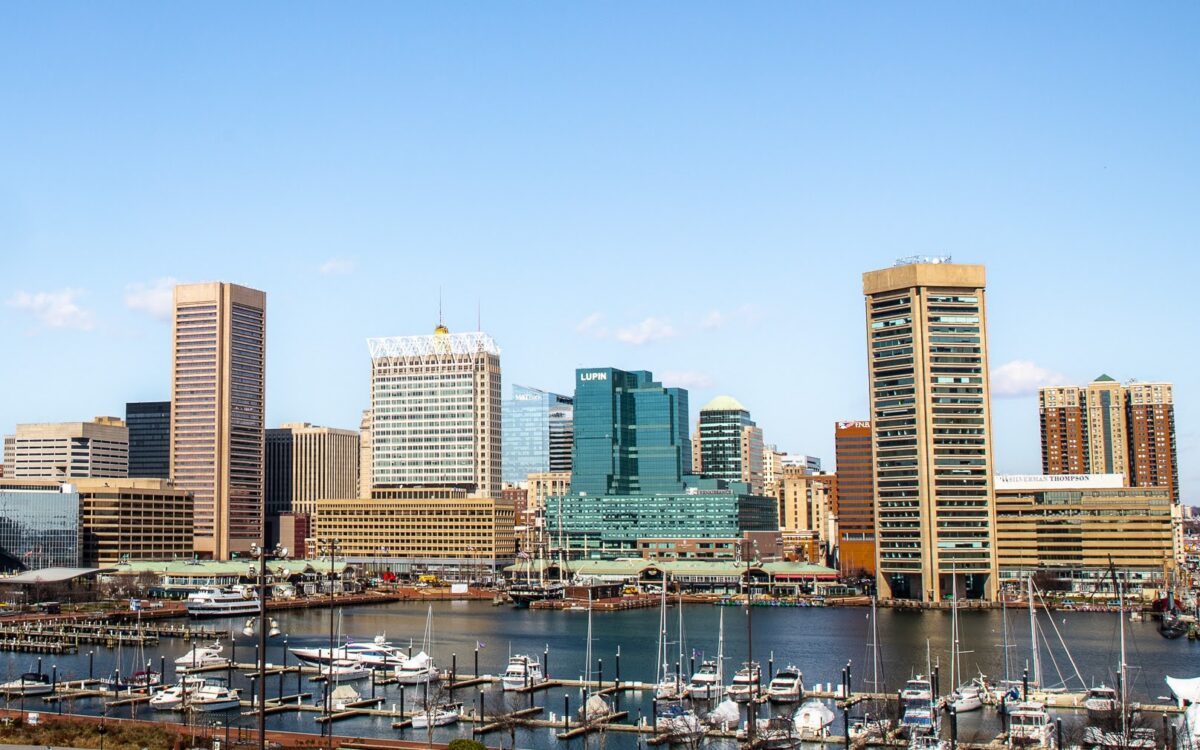 A northern view of downtown Baltimore