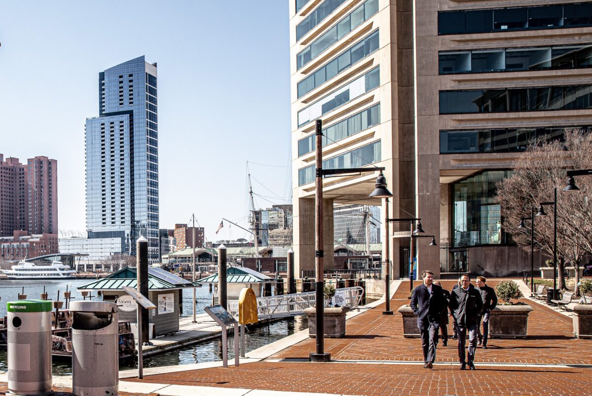 The current Pratt Street promenade