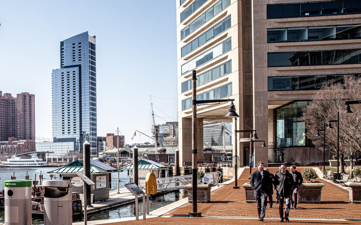 The current Pratt Street promenade