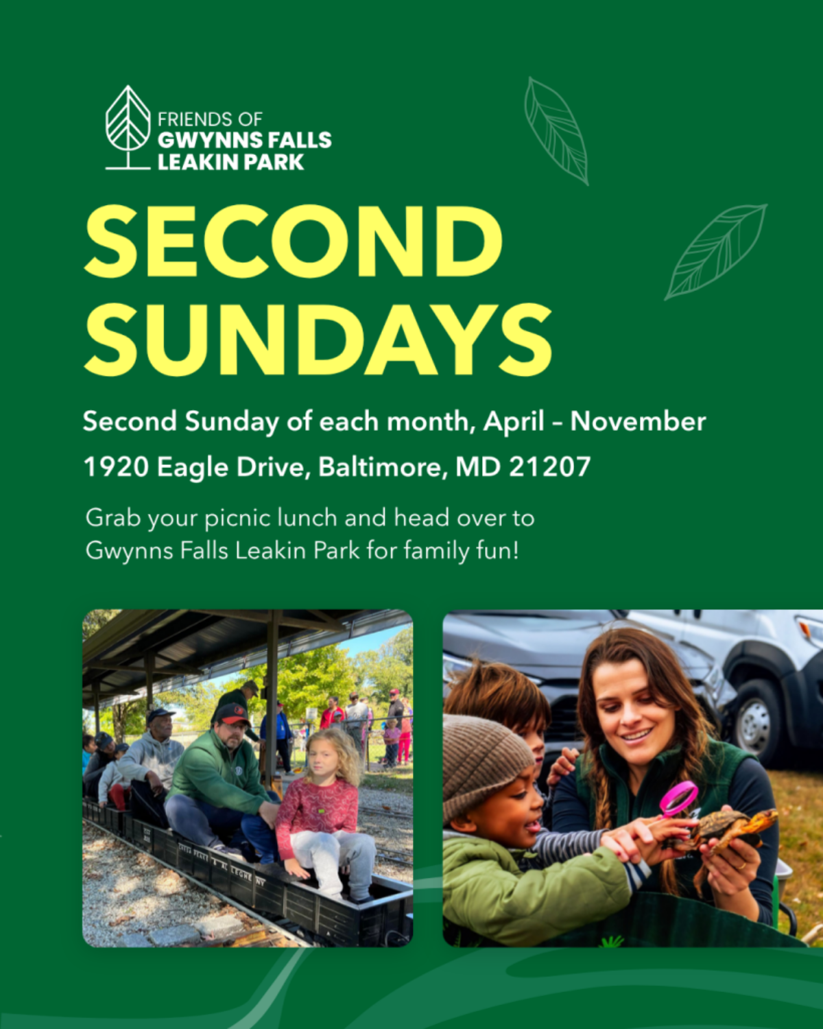 Second Sundays @ Gwynns Falls Leakin Park